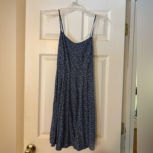 Old Navy Navy and White Floral Spaghetti-Strap Mini Sundress
